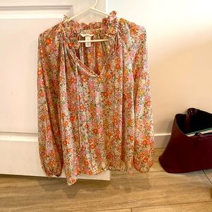 H&M floral sheer blouse